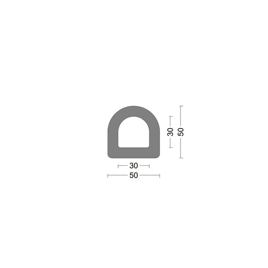 D fender rubber profile DD 50x50mm