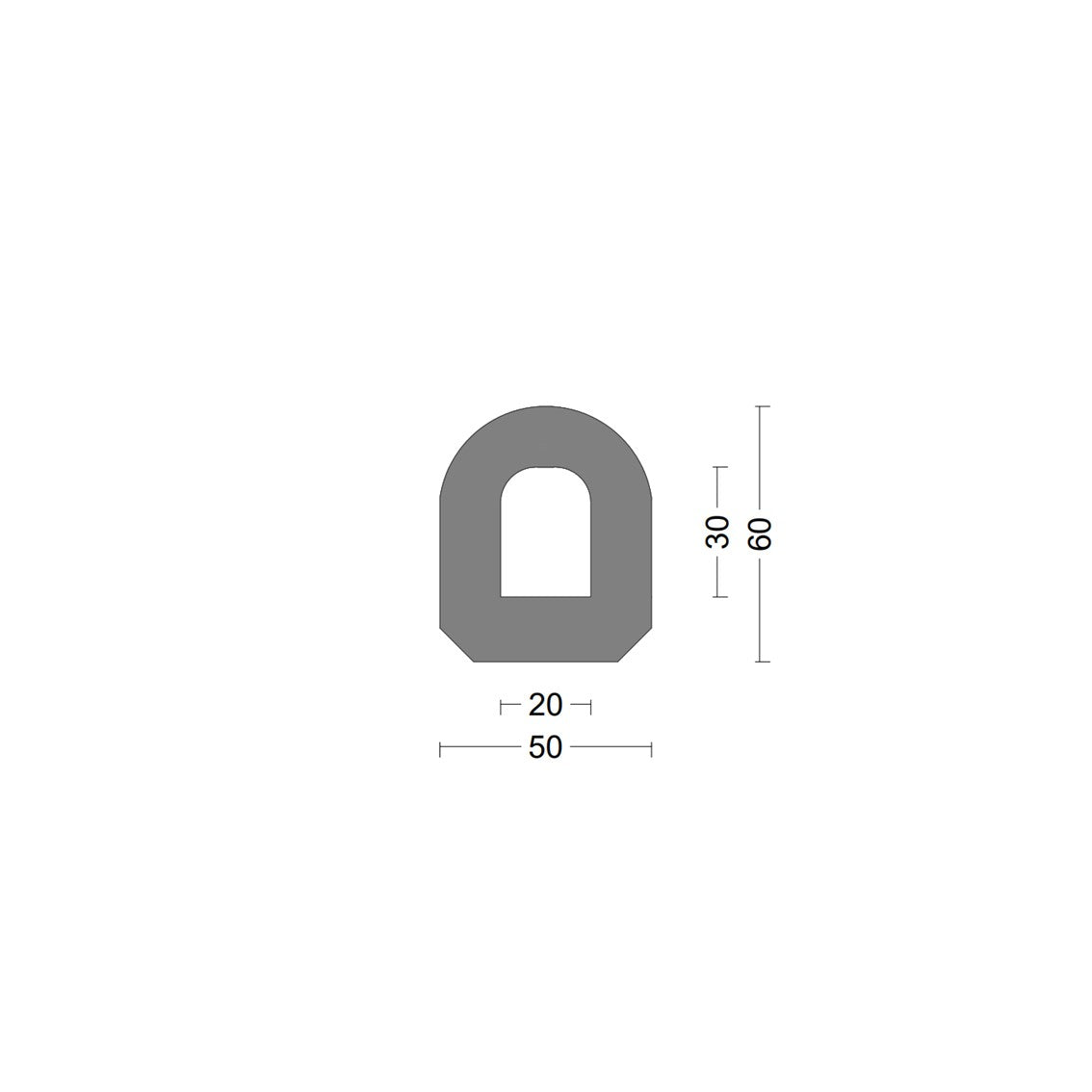 D fender rubber profile DD 50x60mm