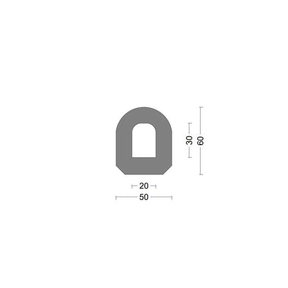 D fender rubber profile DD 50x60mm