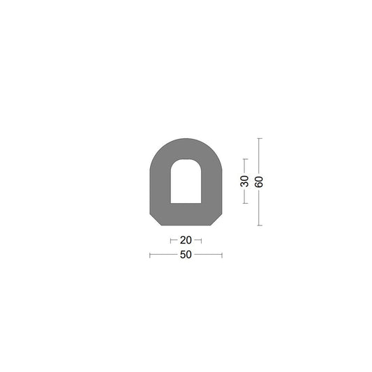 D fender rubber profile DD 50x60mm white