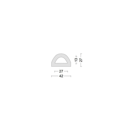 D fender rubber profile DD 42x27mm White