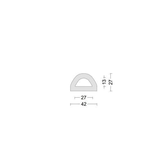 D fender rubber profile DD 42x27mm White