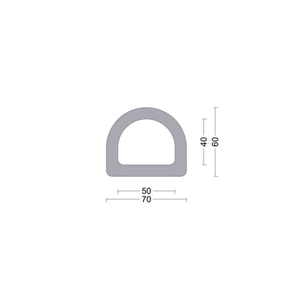 D fender rubber profile DD 70x60mm Grey