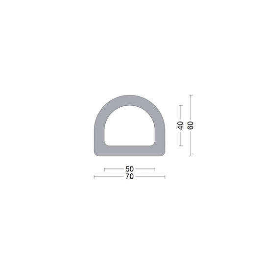 D fender rubber profile DD 70x60mm Grey