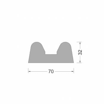 Gummi-B-Fenderprofil 70x32mm
