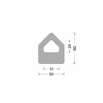 Gummi-Delta-Fenderprofil 50 x 60mm