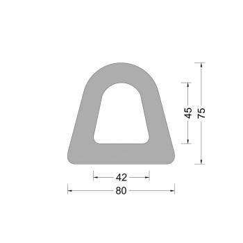 Gummi-Delta-Fenderprofil 80x75mm