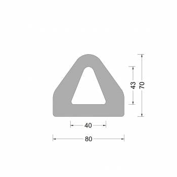 Gummi-Delta-Fenderprofil 80x70mm