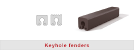 Keyhole rubber fenders